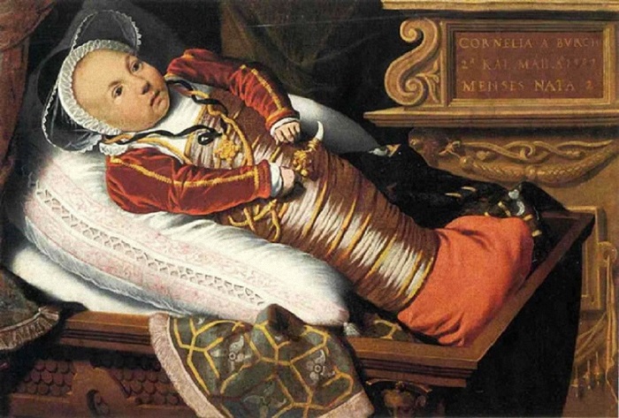 Младенец знатного рода, пеленание. 1581 год